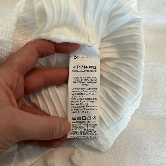 NEW SHEIN Essence Rib Knit Solid Tee in White Size Large - Picture 6 of 7